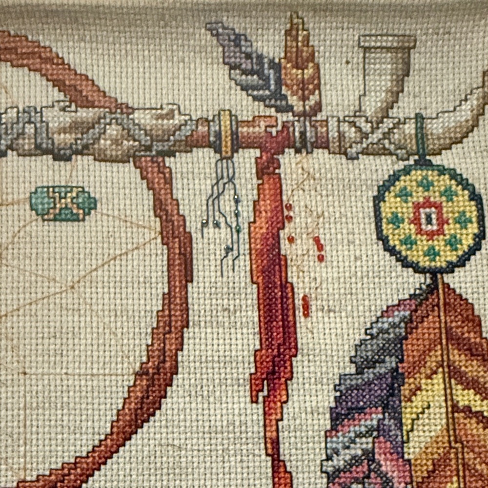 Dreamcatcher Cross-stitch Tapestry with Inspirational Quote handmade - Picture 2 of 4